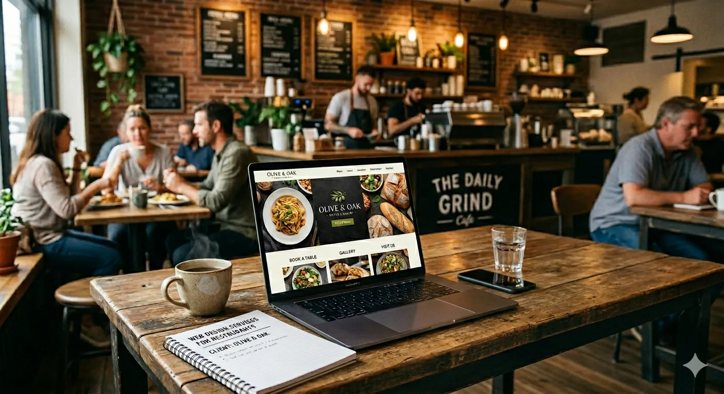 MacBook in a coffee shop