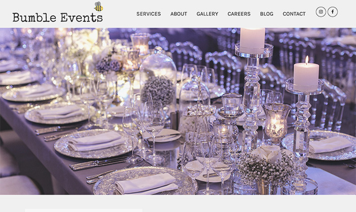 event planner website design