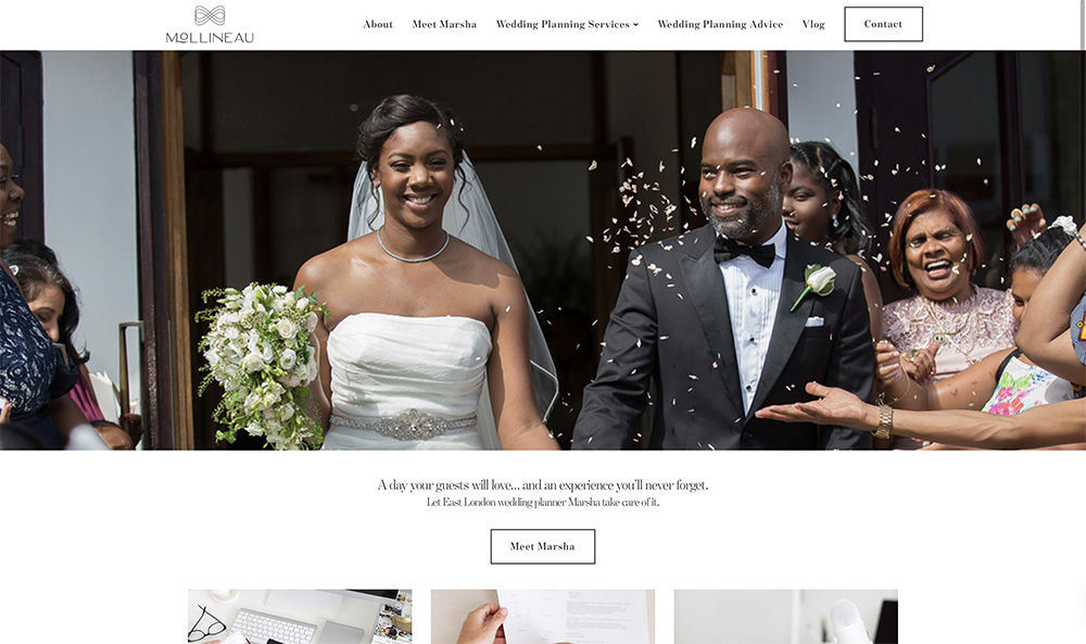 wedding planner website design